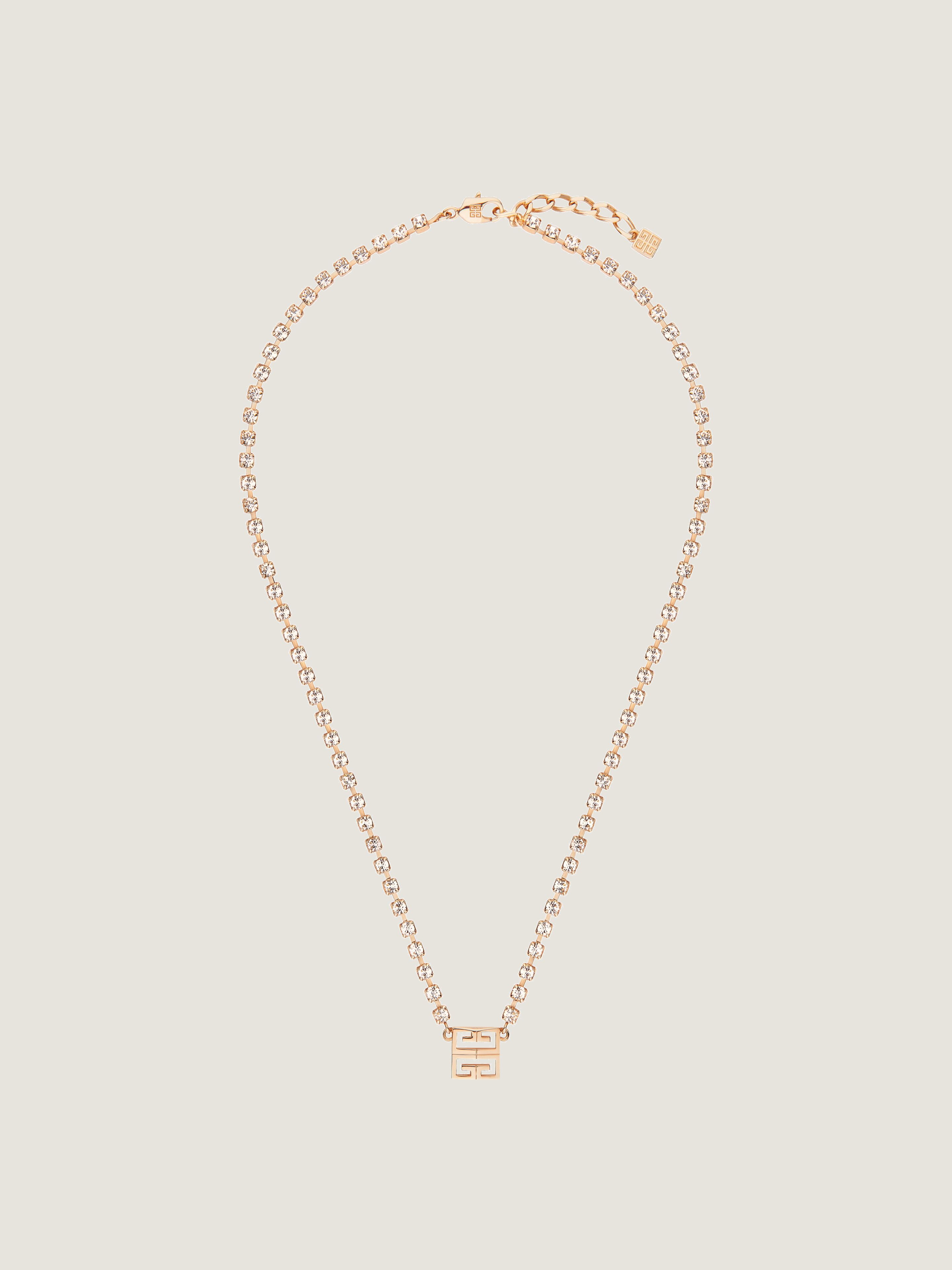 4G necklace in metal with crystals